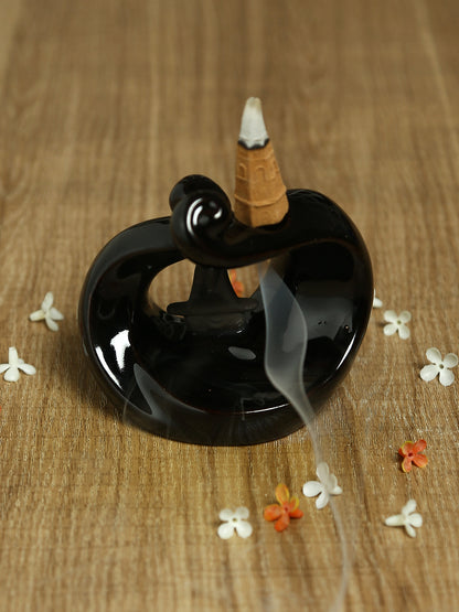 Grey Resin Smoke Fountain with Backflow Incense Cone