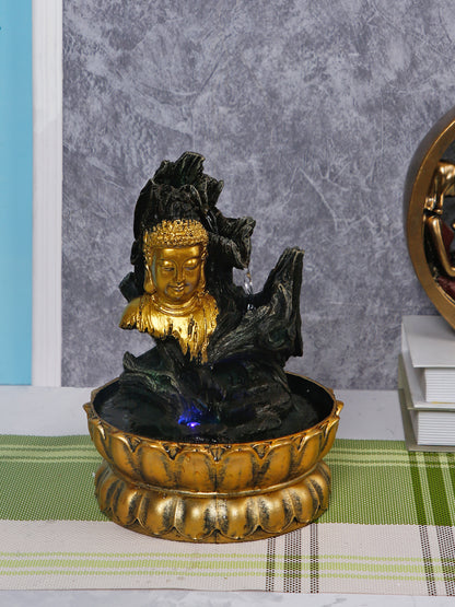 Mystic and Pleasant Waterfall with Budha figurine