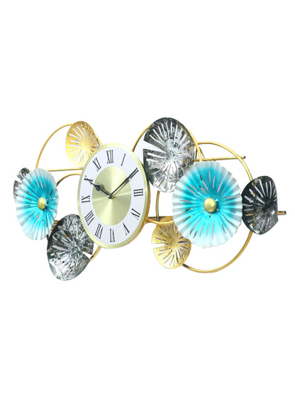 Round Floral Wall Clock and Wall Decor