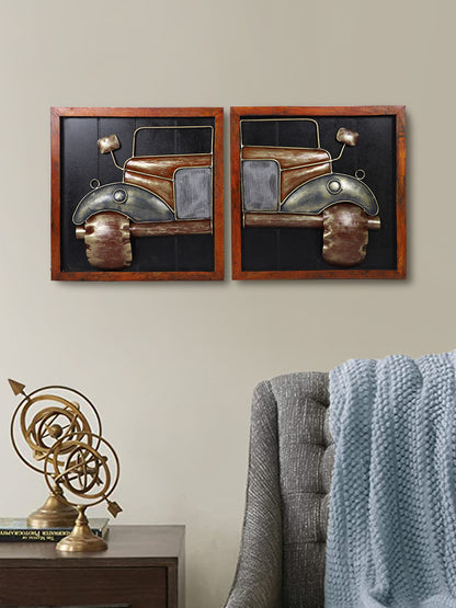 Double Frame Vintage Jeep Car Décor