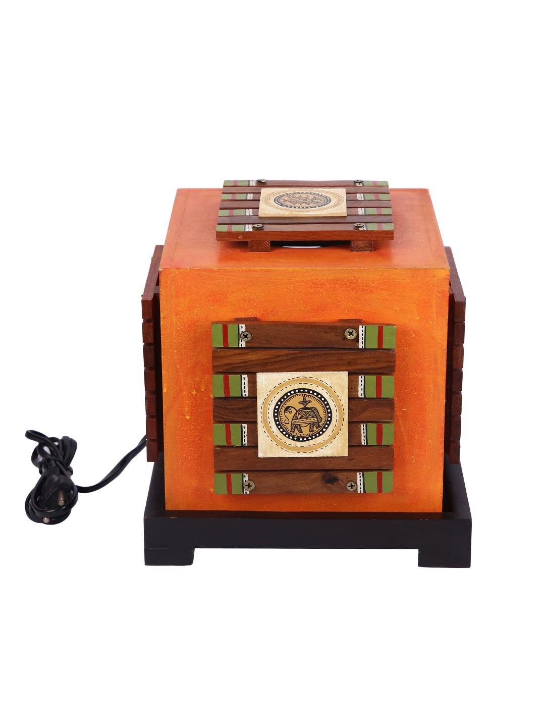 Square Ethnic Wooden Lamp