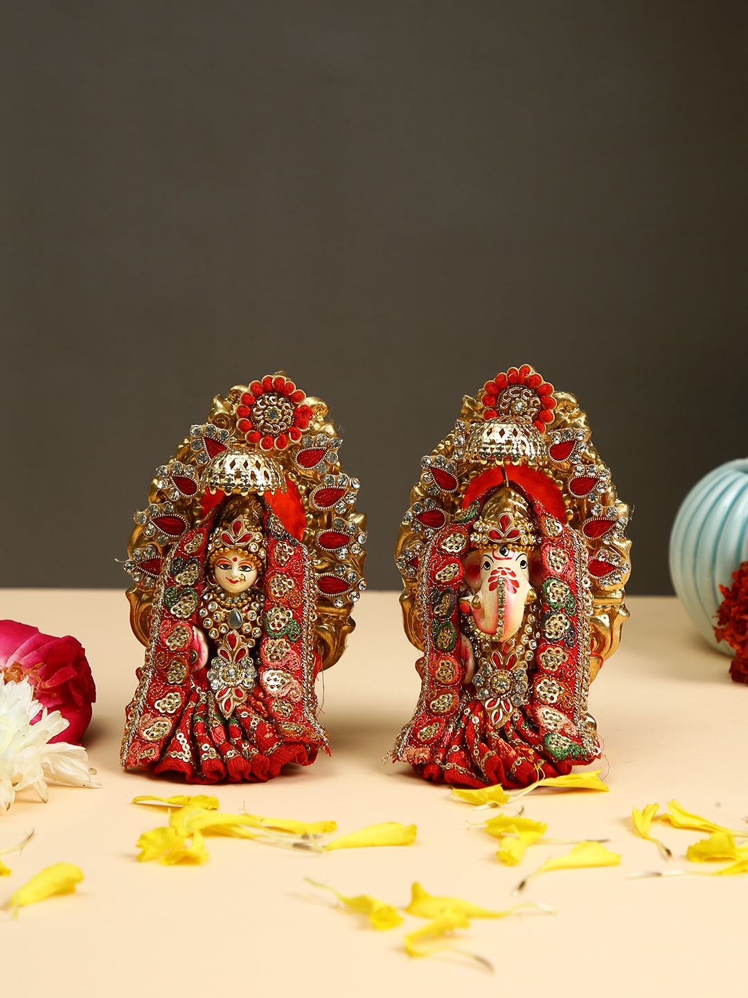 Handpainted Laxmi Ganesh idol