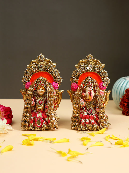 Handcrafted Laxmi Ganesh idol Set