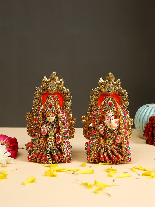 Handcrafted Laxmi Ganesh idol Set