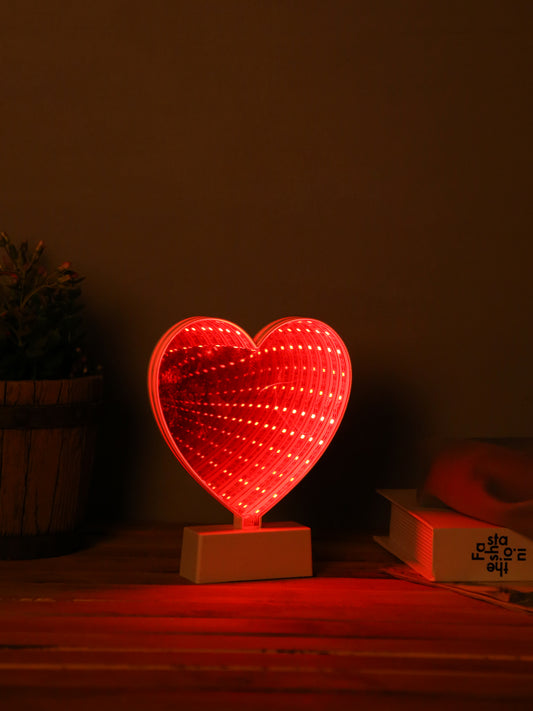 Heart shaped LED Lighting with Rose Tinted Mirror