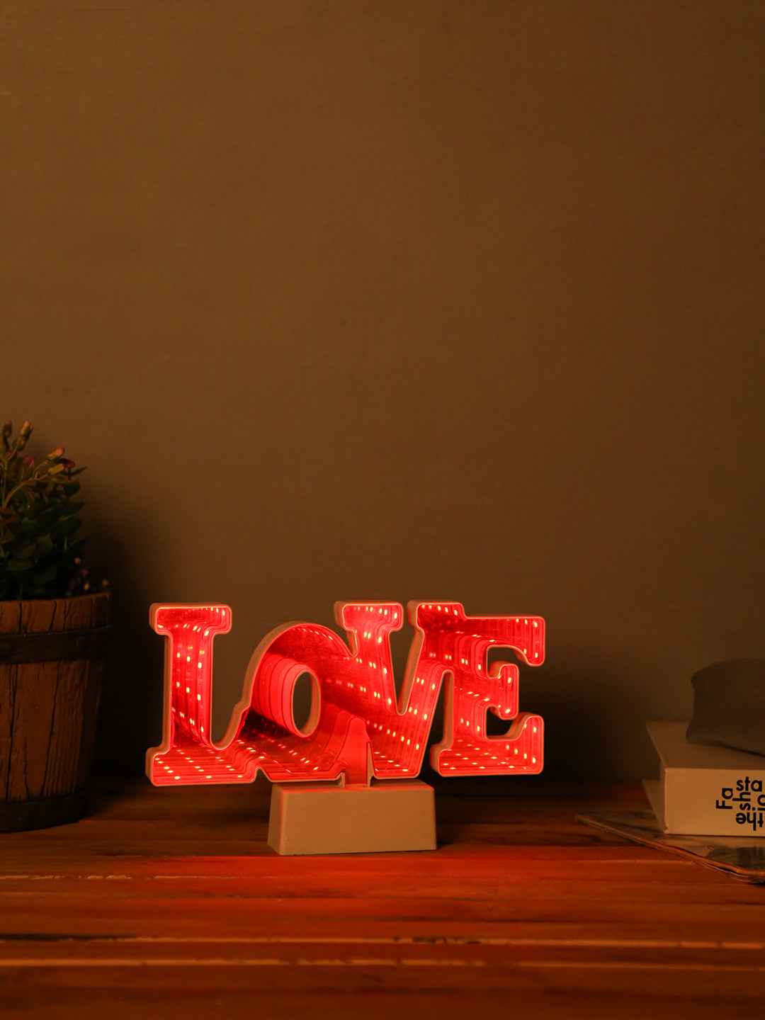 Typographic LOVE LED Lighting with Mirror