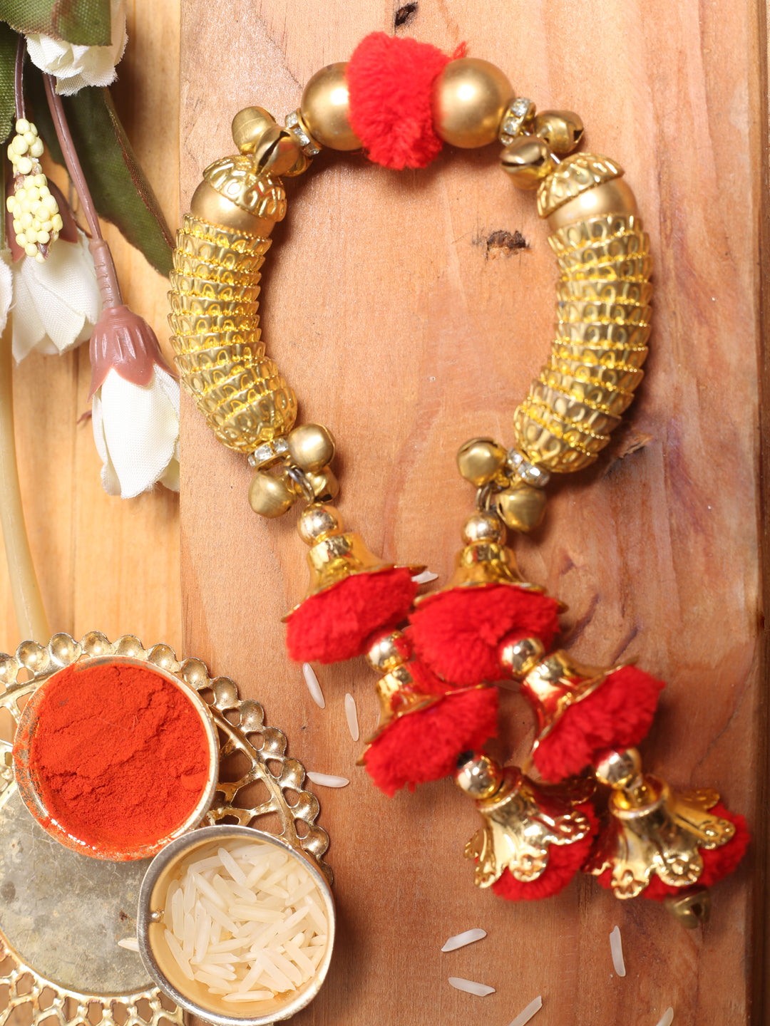 Stone Work Hath Phool Rakhi