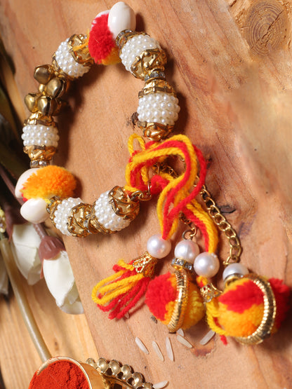 Kundan Work Hath Phool Rakhi