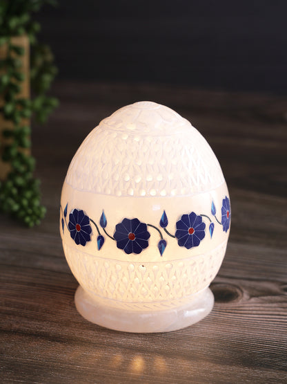 Cutwork and Inlay Stone Crafted Marble Tealight Holder