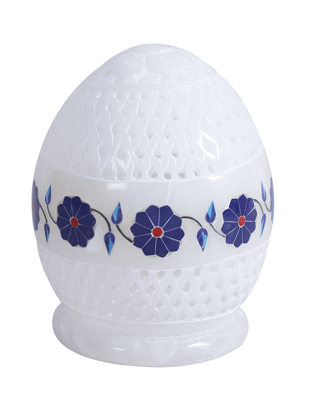 Cutwork and Inlay Stone Crafted Marble Tealight Holder