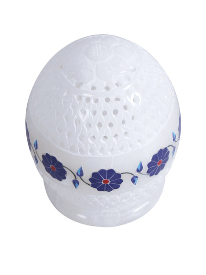 Cutwork and Inlay Stone Crafted Marble Tealight Holder