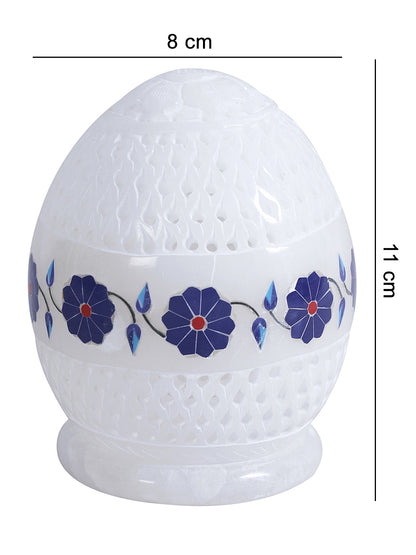 Cutwork and Inlay Stone Crafted Marble Tealight Holder