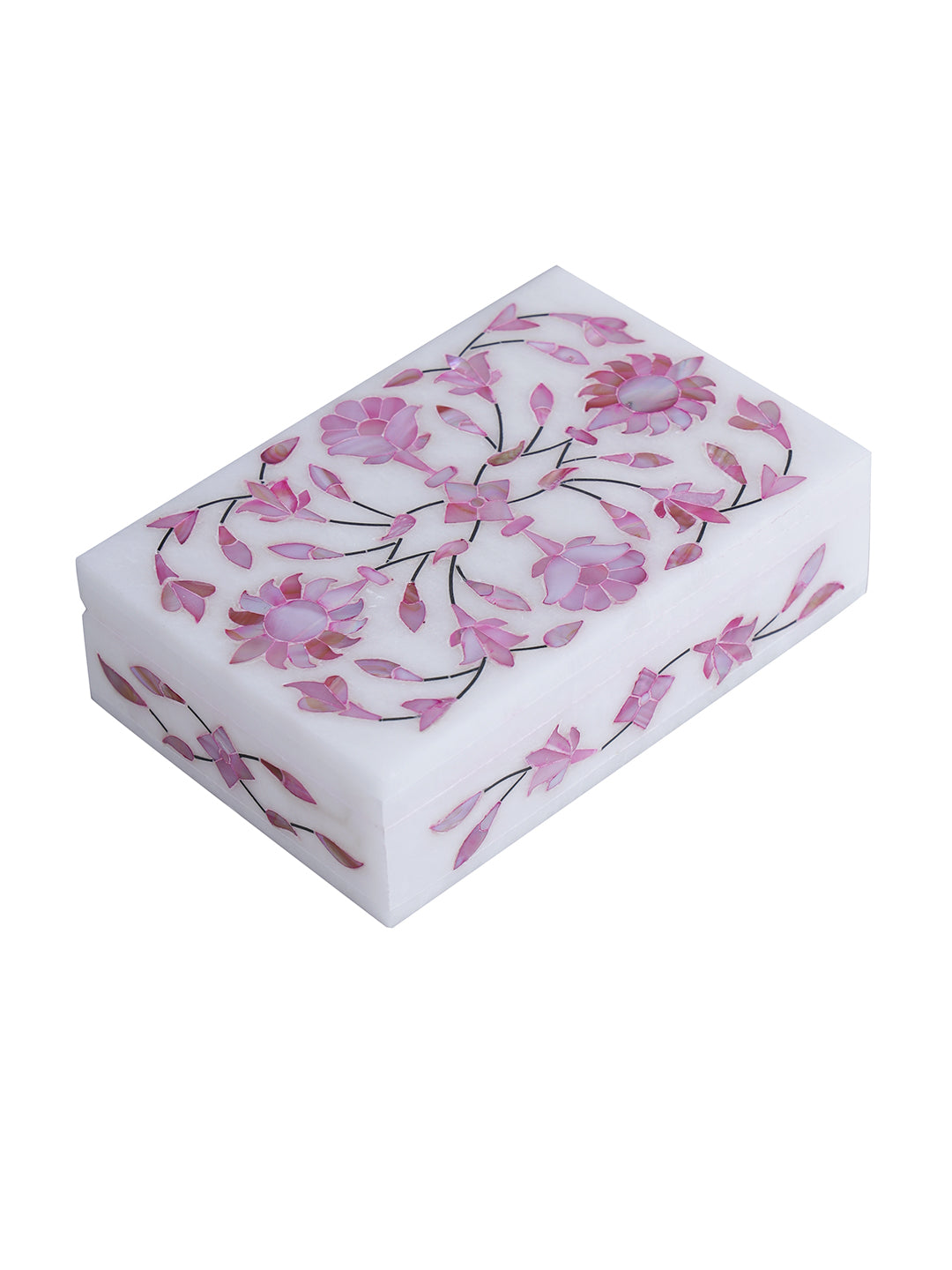 Handmade Marble Jewelry Box with stone Inlay work