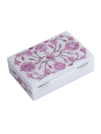 Handmade Marble Jewelry Box with stone Inlay work