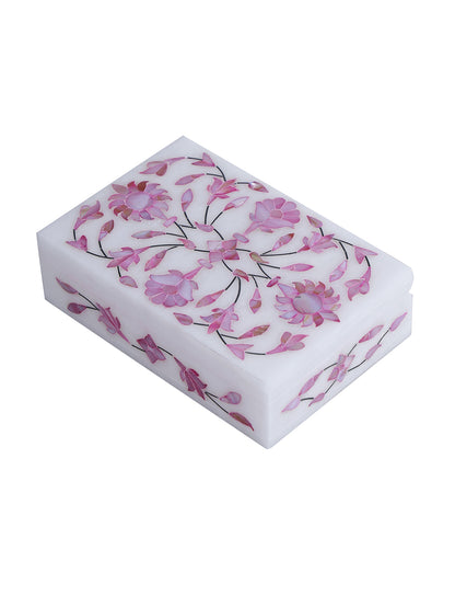 Handmade Marble Jewelry Box with stone Inlay work