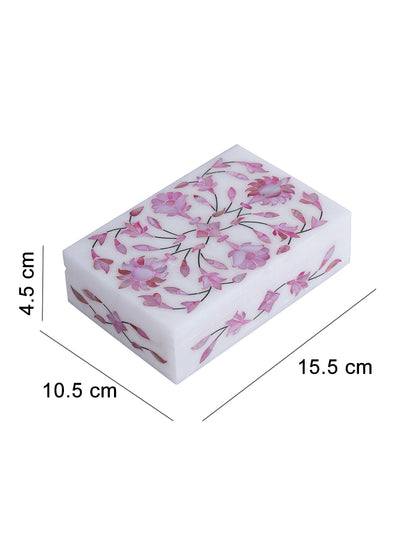 Handmade Marble Jewelry Box with stone Inlay work