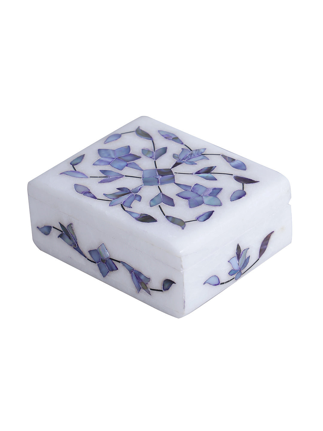 Marquetry Inlay Floral Jewelry Box