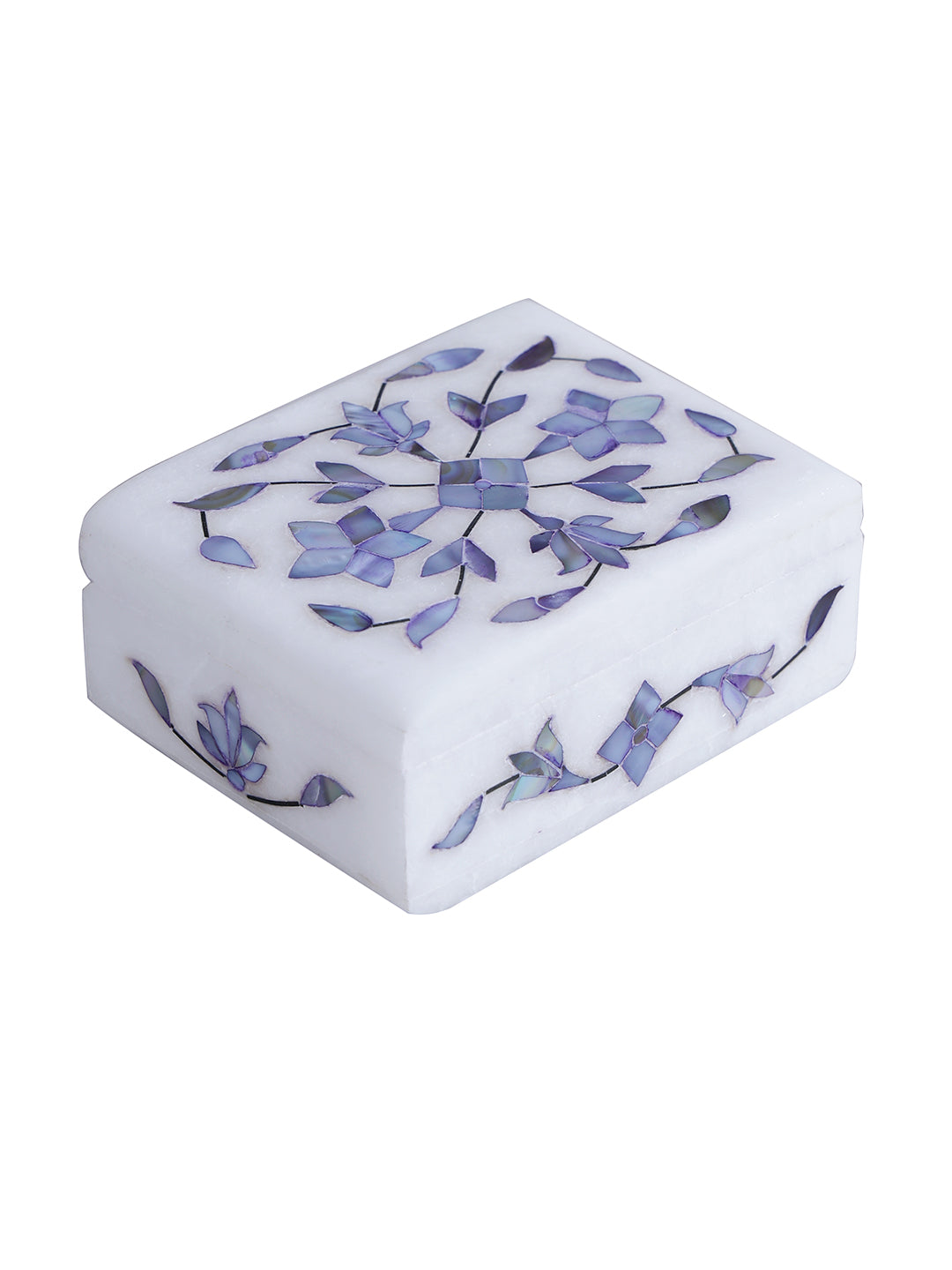 Marquetry Inlay Floral Jewelry Box