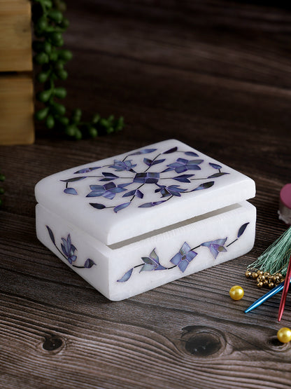 Marquetry Inlay Floral Jewelry Box