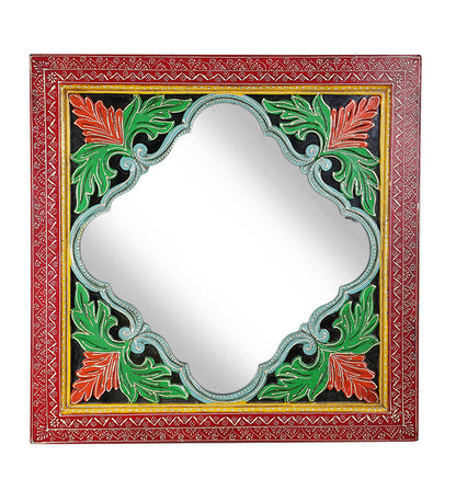 Handcrafted Wall Mirror with Wooden Frame