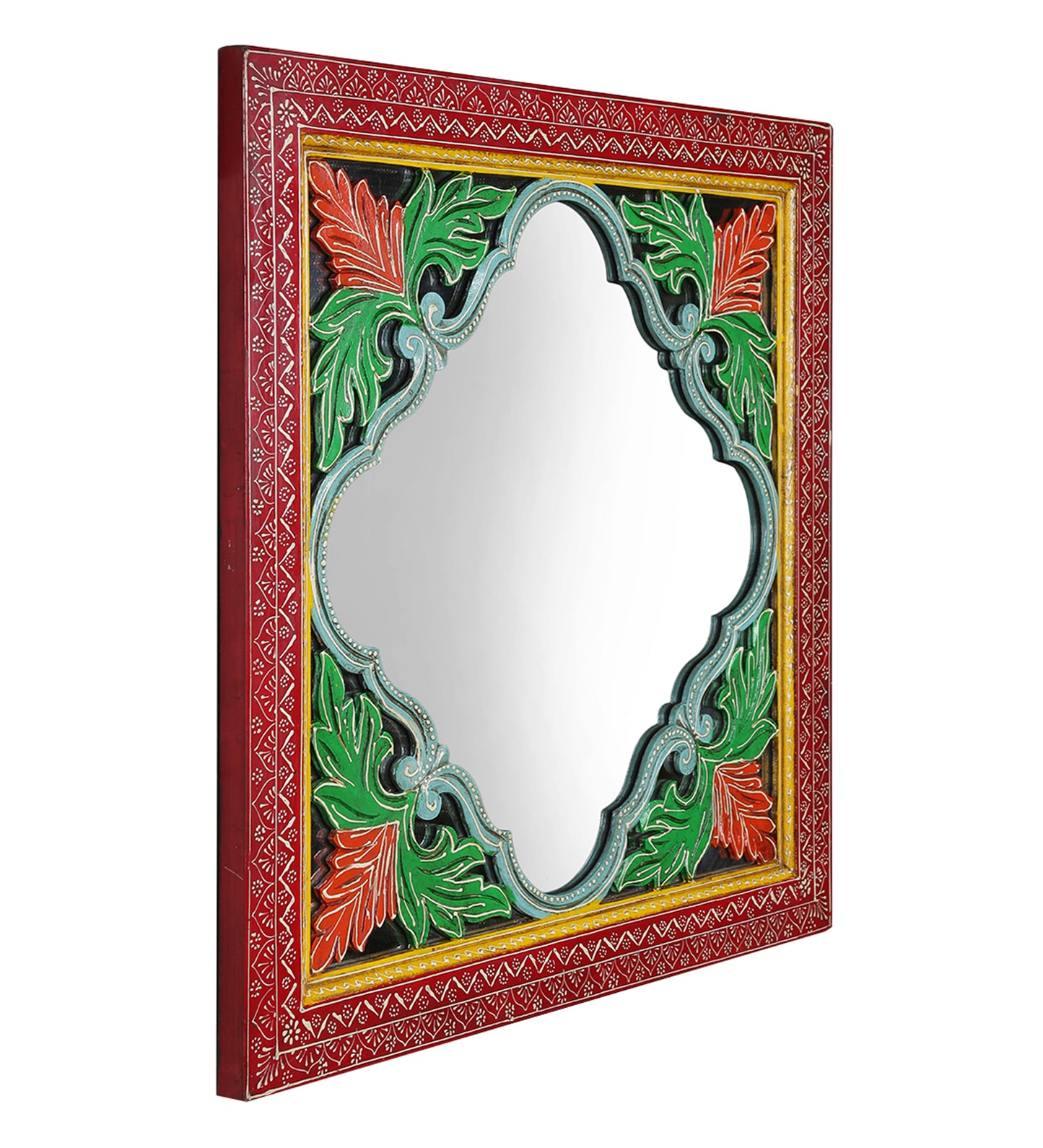 Handcrafted Wall Mirror with Wooden Frame