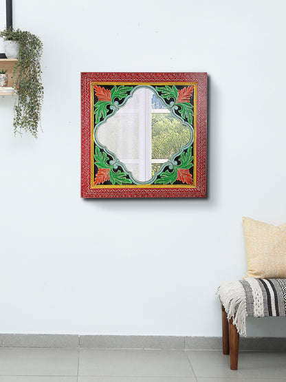 Handcrafted Wall Mirror with Wooden Frame