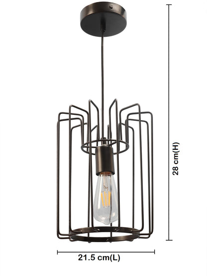 Vertical Cage Pendant Lamp in Black