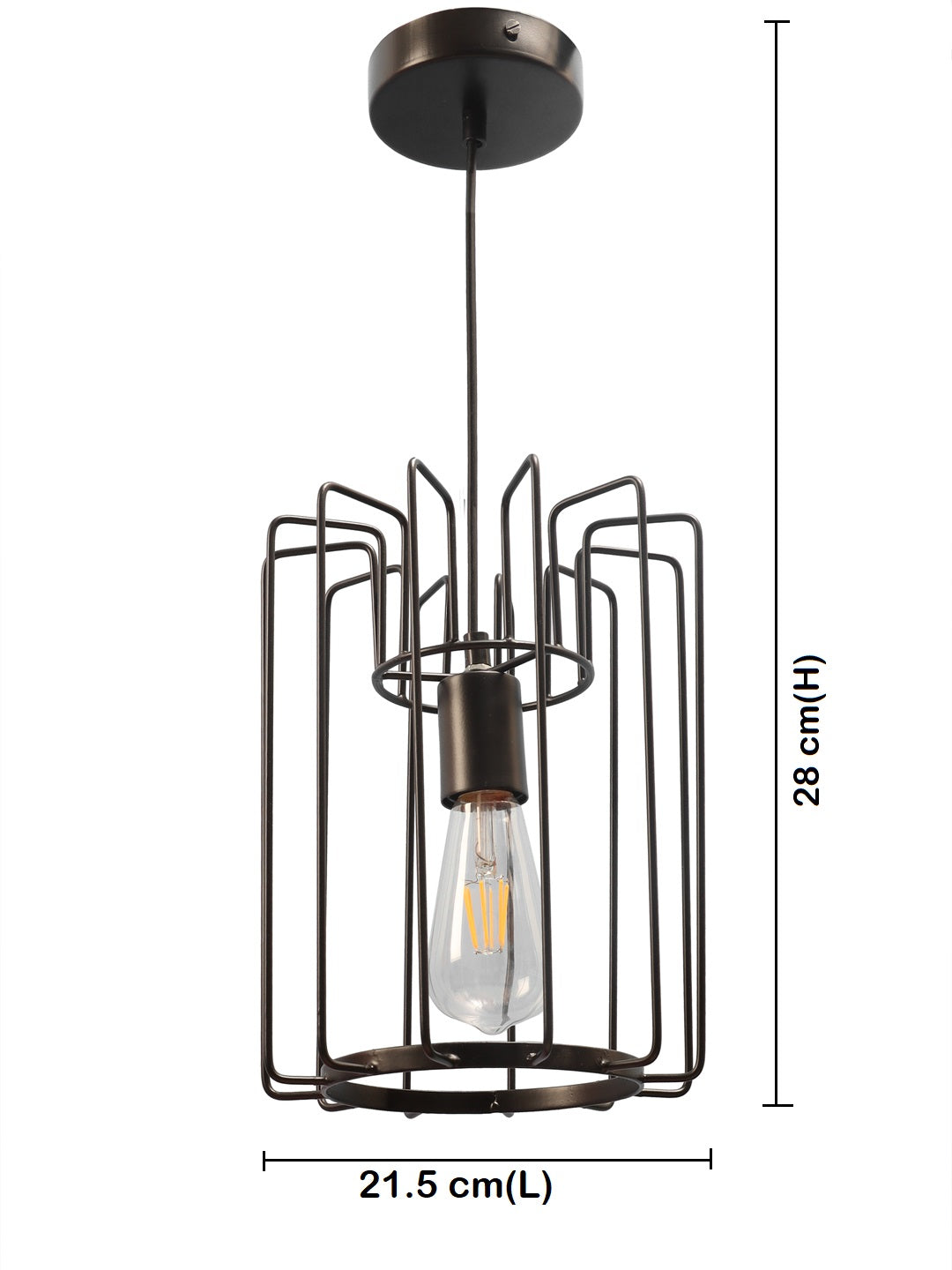 Vertical Cage Pendant Lamp in Black