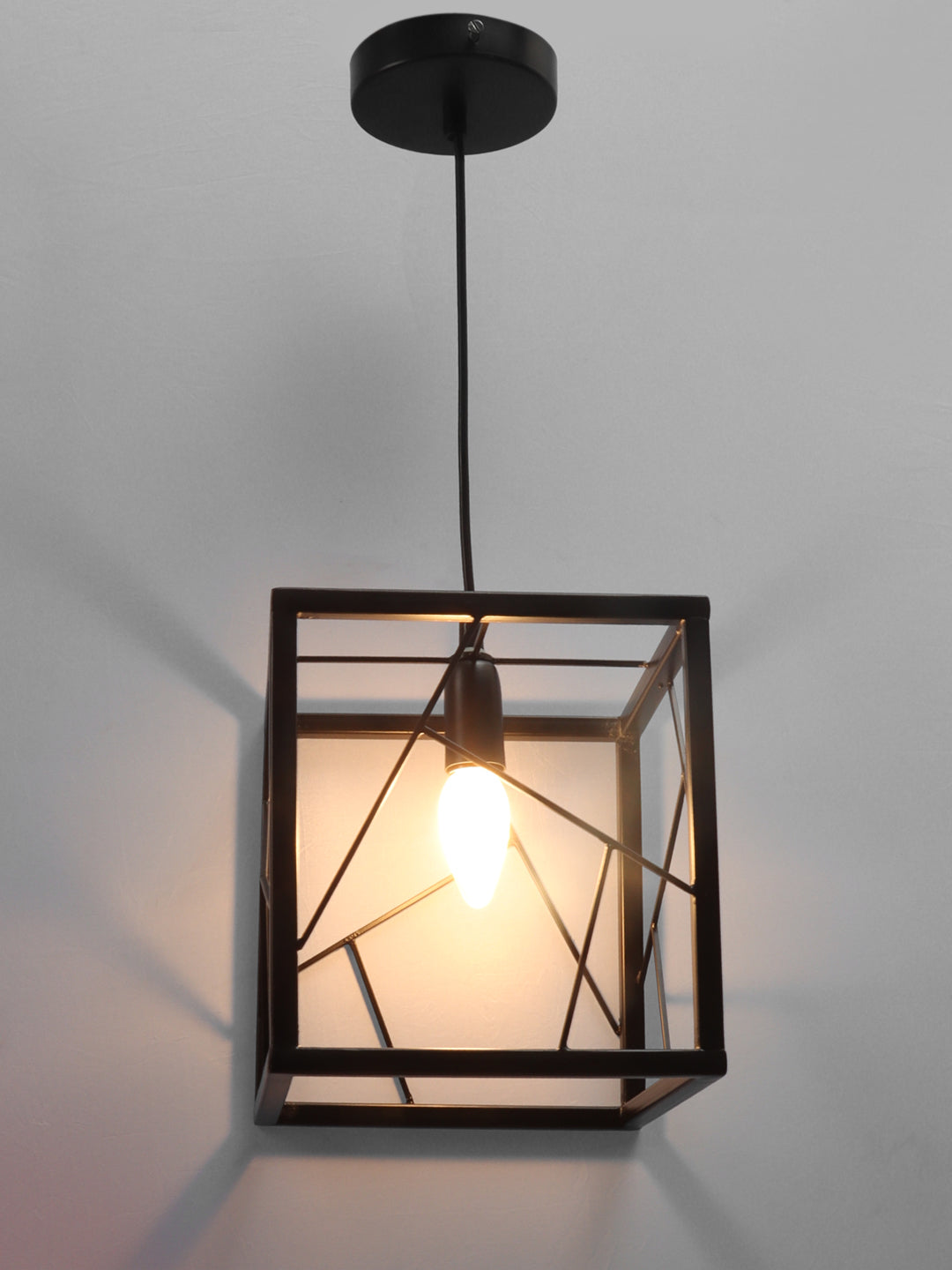 Stylish Black Cage Pendant Lamp