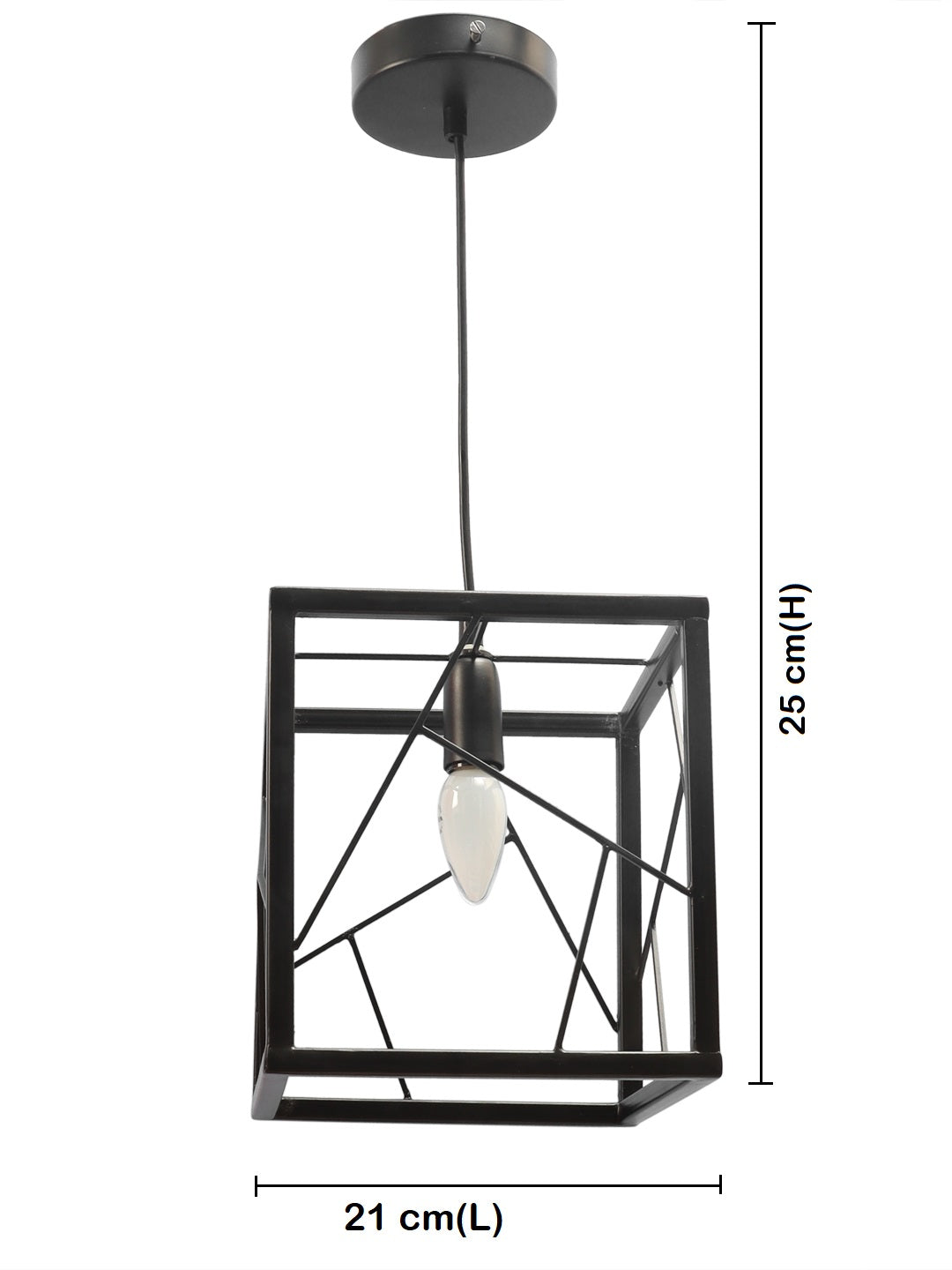 Stylish Black Cage Pendant Lamp