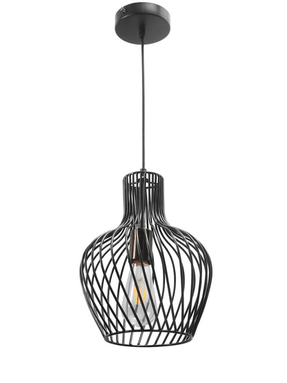 Bottle Shaped Pendant Lamp in Black