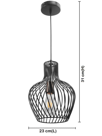 Bottle Shaped Pendant Lamp in Black