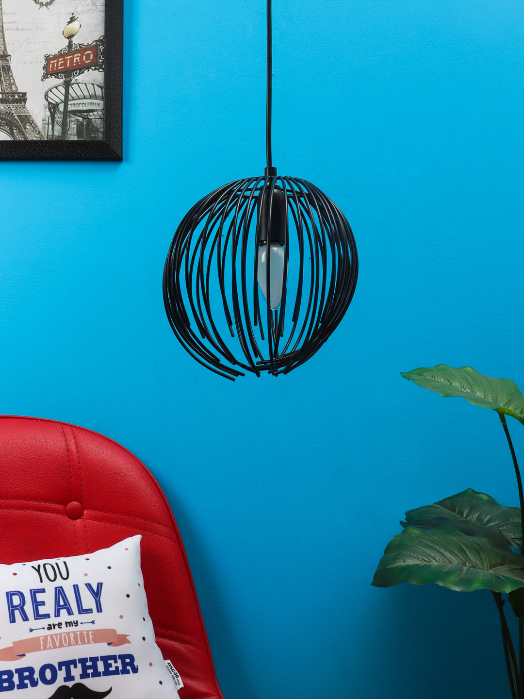 Circular Pendant Lamp in Silver