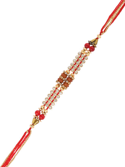 Handcrafted Mauli Rakhi with Beads