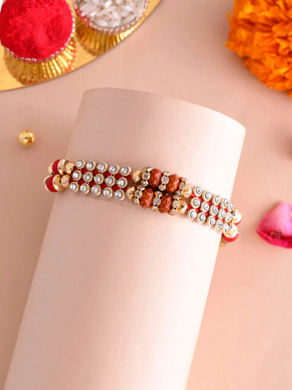 Handcrafted Mauli Rakhi with Beads