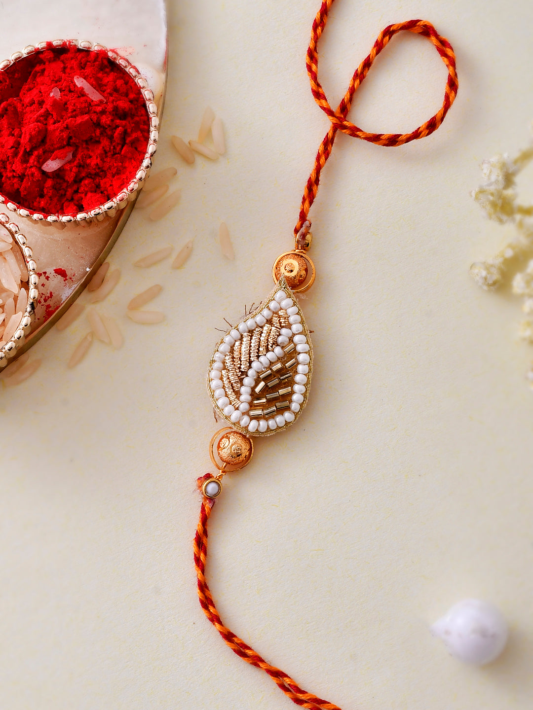 Pearl Embellished Elegant Handcrafted Rakhi