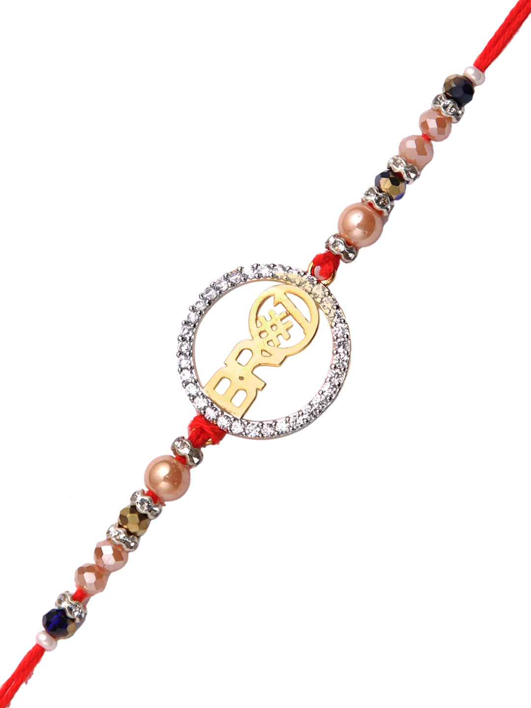 Beaded & Metal Cutout BRO Rakhi