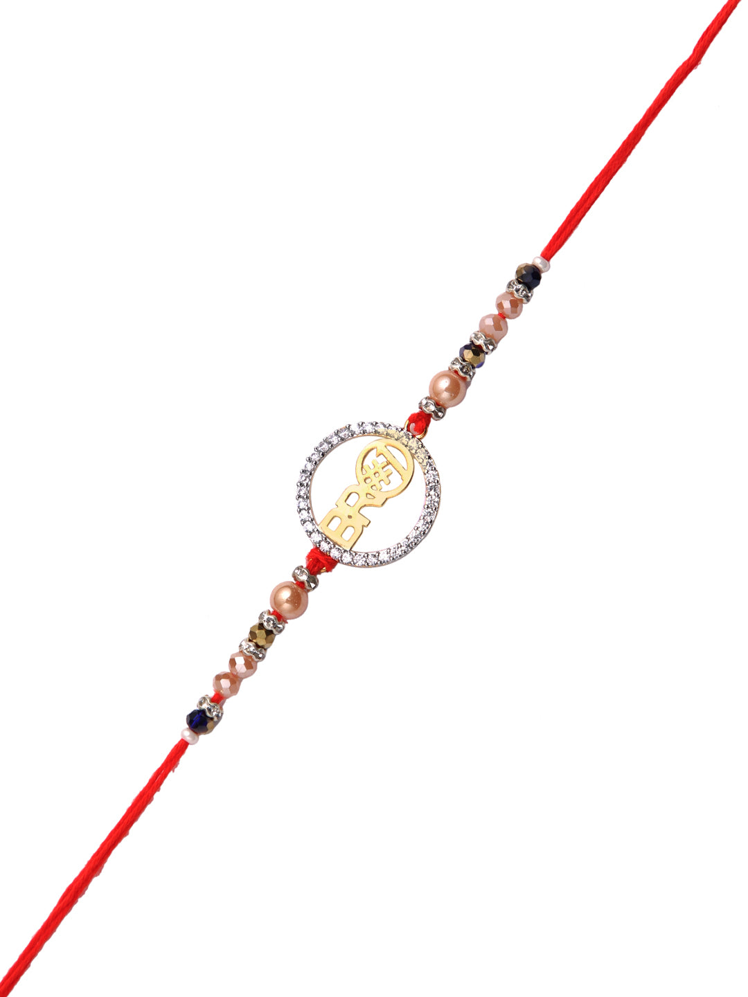 Beaded & Metal Cutout BRO Rakhi