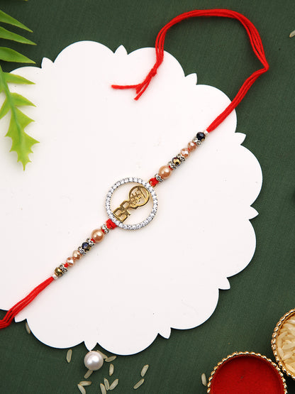 Beaded & Metal Cutout BRO Rakhi