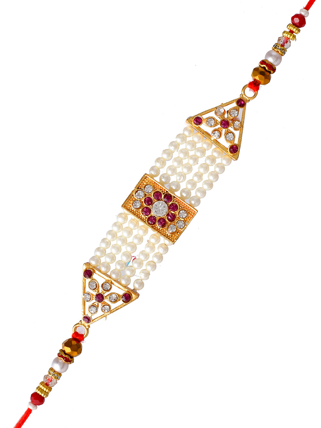 Pearl & Swaroswki Patterned Elegant Bhaiya Rakhi
