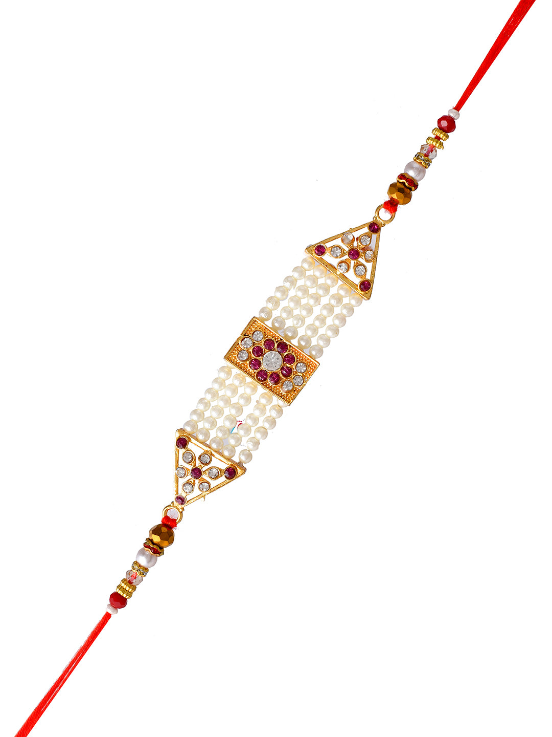 Pearl & Swaroswki Patterned Elegant Bhaiya Rakhi