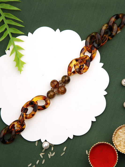 Tiger Brown Crystal Rings Celestial Bracelet Rakhi