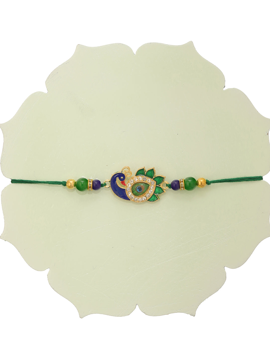 Premium Green Rakhi with Dry Fruits-Kaju & Badam - Raksha Bandhan Gift Set for Brother
