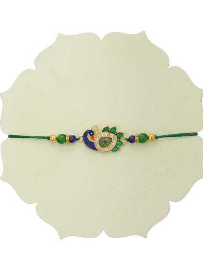 Premium Green Rakhi with Dry Fruits-Kaju & Badam - Raksha Bandhan Gift Set for Brother