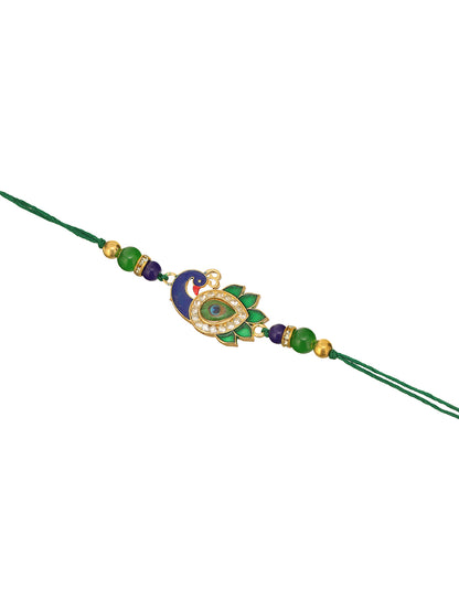 Premium Green Rakhi with Dry Fruits-Kaju & Badam - Raksha Bandhan Gift Set for Brother