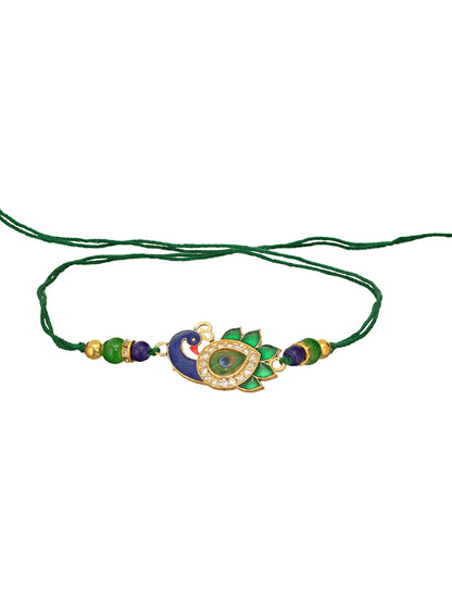 Premium Green Rakhi with Dry Fruits- Pista & Badam - Raksha Bandhan Gift Set for Brother