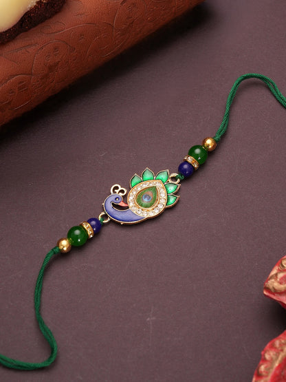 Premium Green Rakhi with Dry Fruits-Kaju & Badam - Raksha Bandhan Gift Set for Brother