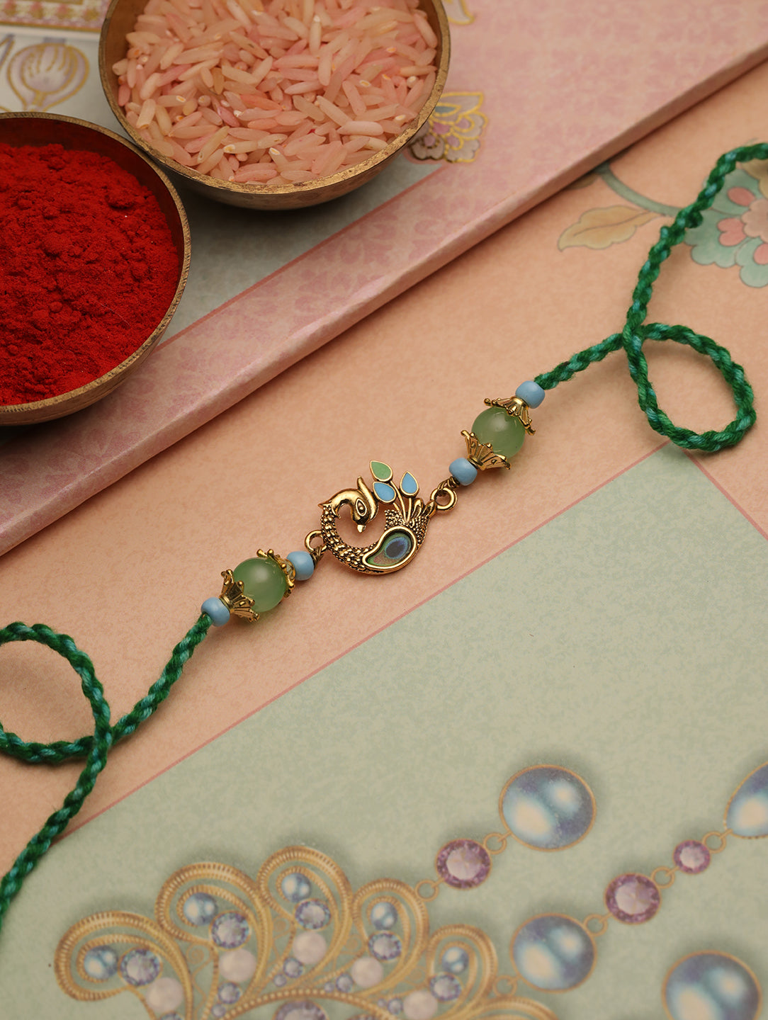 Premium Multi Rakhi with Dry Fruits- Pista & Badam - Raksha Bandhan Gift Set for Brother