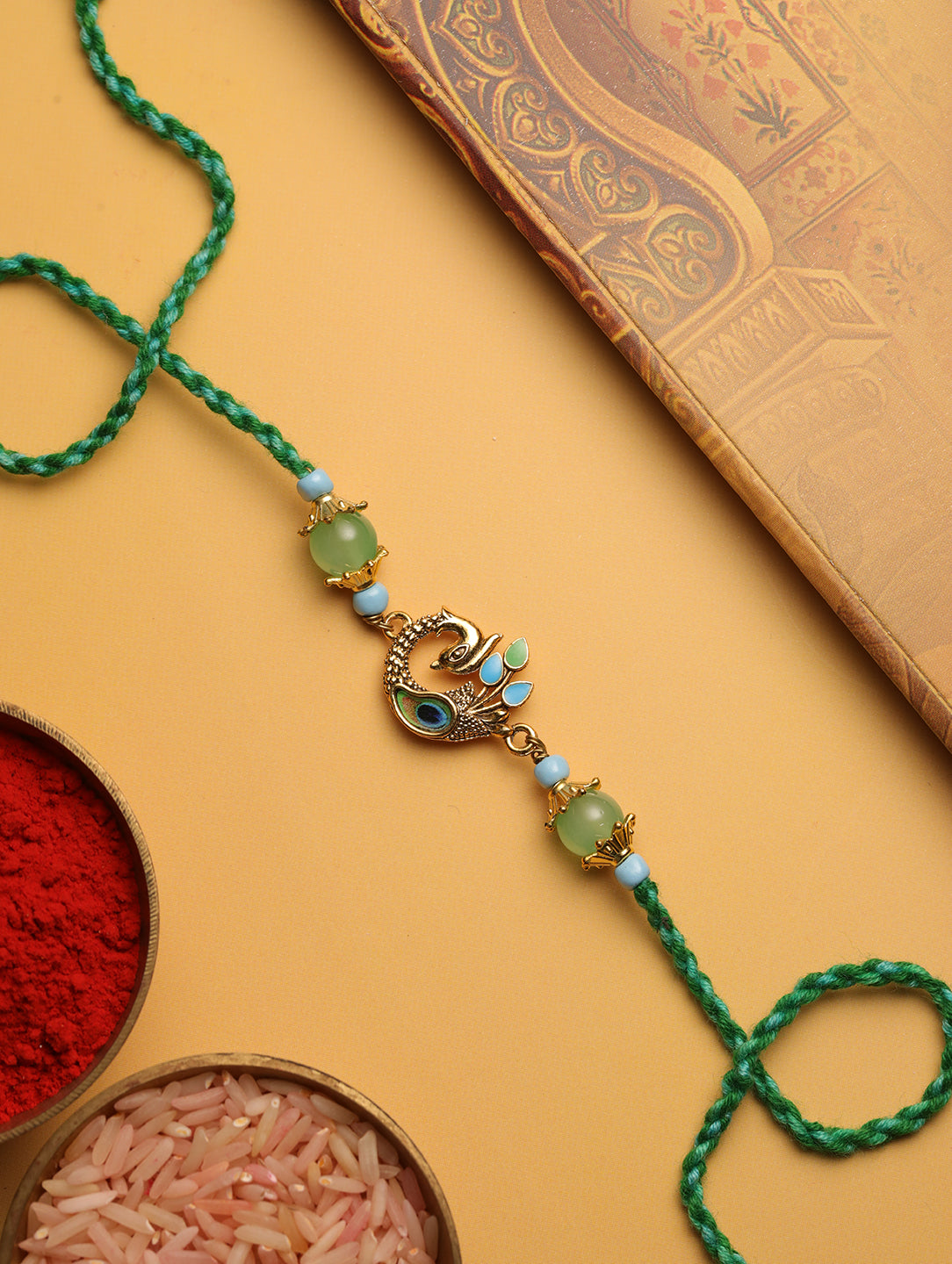 Premium Multi Rakhi with Dry Fruits- Pista & Badam - Raksha Bandhan Gift Set for Brother