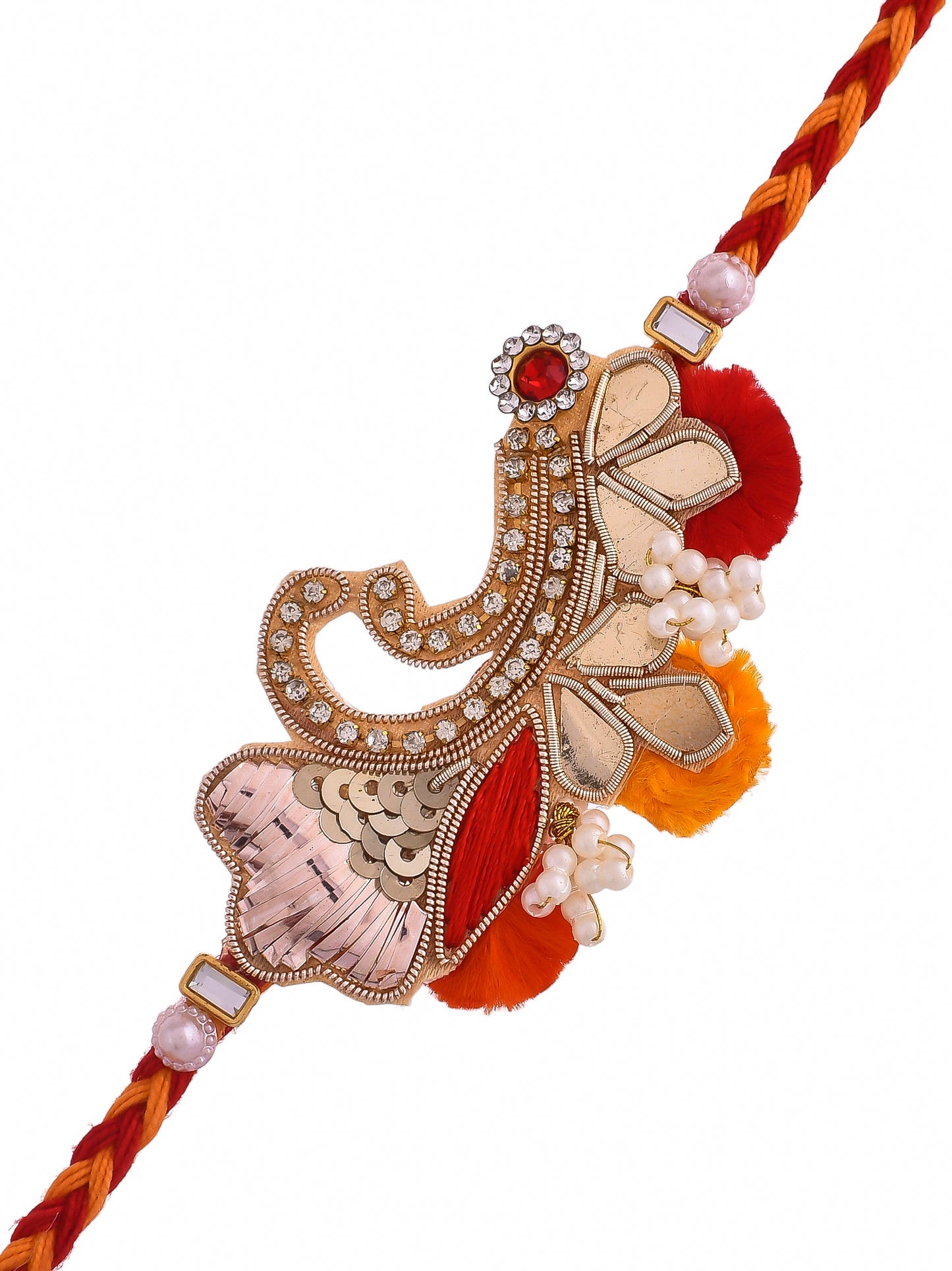 Beautiful Thread & Stone Work Rakhi